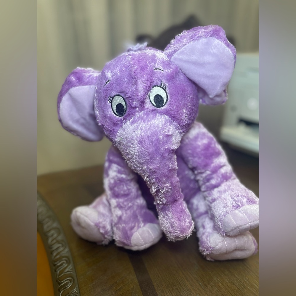 Kohls Cares Purple Elephant Stuffed Animal trunk